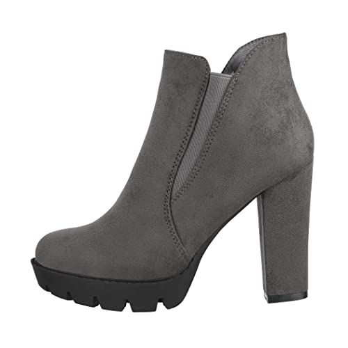 Elara Botines Mujer Chunkyrayan Gris PD03-Grau-37