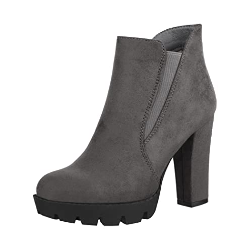 Elara Botines Mujer Chunkyrayan Gris PD03-Grau-37