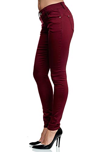 elara Pantalones Vaqueros Mujer Push Up Skinny Chunkyrayan Rojo Bordeos Y 5104-1 Bordeauxrot-46 (3XL)