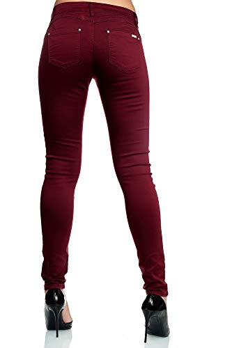 elara Pantalones Vaqueros Mujer Push Up Skinny Chunkyrayan Rojo Bordeos Y 5104-1 Bordeauxrot-46 (3XL)