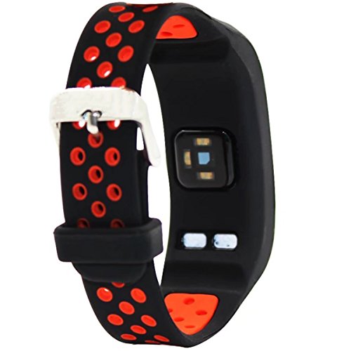 Elespoto correa para Garmin Vivosmart HR Samrt reloj accesorios suave silicona pulsera deporte pulsera de correas de repuesto para Garmin Vivosmart HR Fitness Tracker banda, color BlackRed (Black Red)