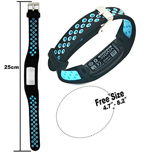 Elespoto Garmin Vivofit Accesorios Correa de Repuesto Banda Deporte Correas para Garmin Vivofit generación Pulsera Fitness Pulsera Reloj Inteligente rastreador Actividad con Hebilla (Black Blue)