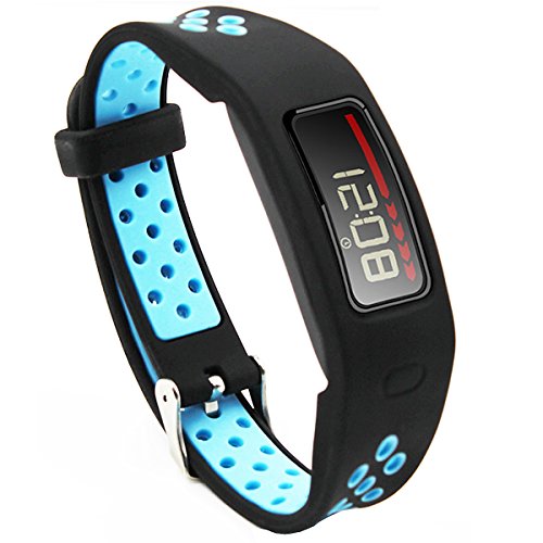 Elespoto Garmin Vivofit Accesorios Correa de Repuesto Banda Deporte Correas para Garmin Vivofit generación Pulsera Fitness Pulsera Reloj Inteligente rastreador Actividad con Hebilla (Black Blue)