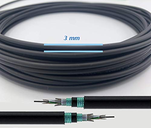 Elfcam Cables de Fibra Óptica Blindados SC/APC a SC/APC Monomodo Simple, Compatible con Orange, Movistar, Vodafone y Jazztel (10M)