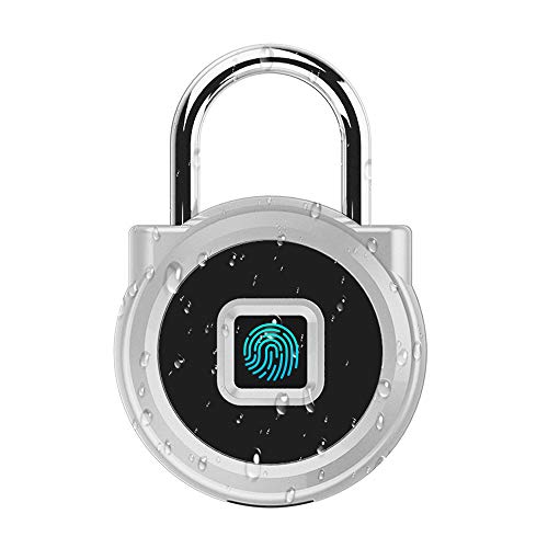 eLinkSmart Gym Locker Candado IP65, resistente al agua, con huellas dactilares, mini cerradura inteligente de seguridad para puerta de casa, centro de natación, mochila, equipaje de viaje, plateado