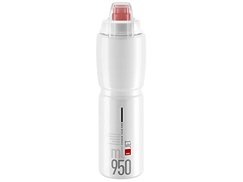 ELITE BIDON Jet Plus 950ml Blanco Logo Rojo, Adultos Unisex, Multicolor (Multicolor), Talla Única