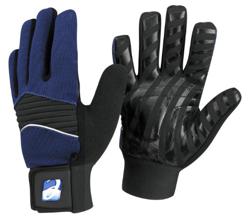 Elite Cycling Project - Guantes para Ciclismo Impermeables y Cortavientos (Agarre en Las Palmas de Silicona), Color Negro Azul Azul Talla:Mediano