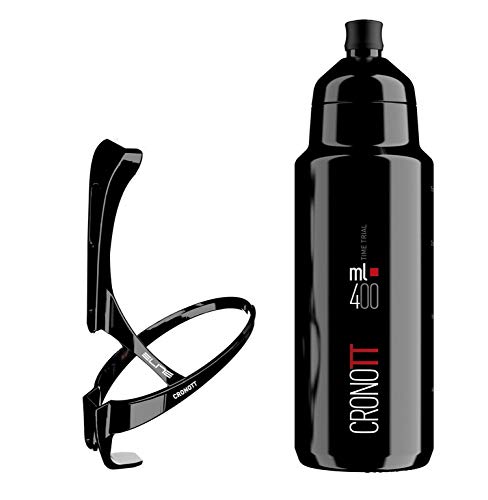 Elite Unisex – Adulto Crono TT botella de agua, negro, talla única