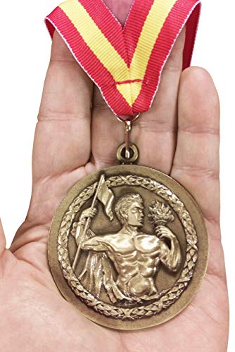 Emblemarket Medalla de Metal Personalizable - Triatlón - Color Plata - 6,4cm - Cinta Incluida - Colores de Cinta - Olímpica
