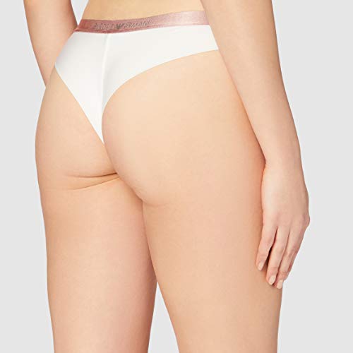 Emporio Armani Underwear Brazilian Brief Iconic Microfiber Calzoncillos, Marfil, L para Mujer
