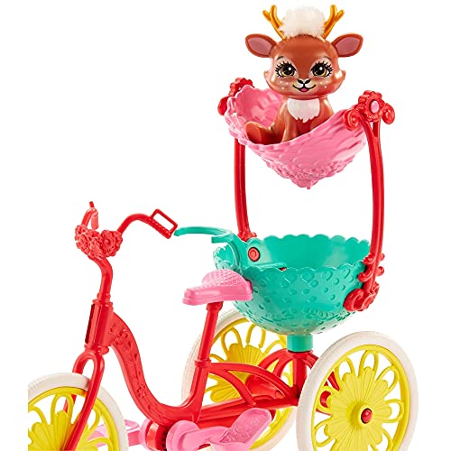 Enchantimals Muñeca Danessa Deer y su mascota Sprint en Bicicleta (Mattel GJX30)