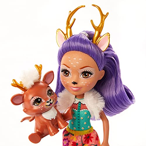 Enchantimals Muñeca Danessa Deer y su mascota Sprint en Bicicleta (Mattel GJX30)