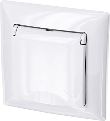 Enchufe con tapa todo en uno, con marco, con caja para empotrar y cubierta (Serie G1 color blanco)