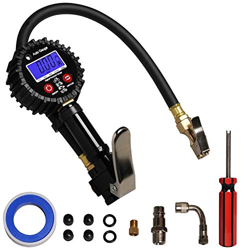 ENDARK Manómetro Digital, Manómetro Presión Neumáticos Digital, Pistola para inflado de neumáticos para Compresor Medidor para Coche, Moto Bicicleta y Camión 250psi
