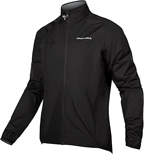 Endura Xtract - Chaqueta de ciclismo impermeable II para hombre, ligera y plegable, color negro