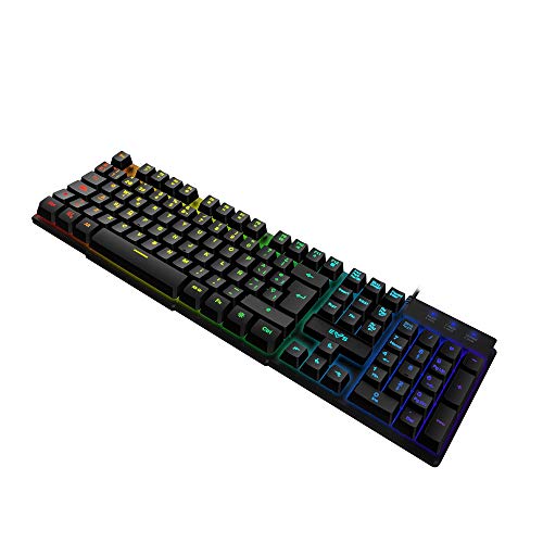 Energy Sistem Gaming Keyboard ESG K2 Ghosthunter (Teclado de Membrana, USB, Luces LED Efecto Rainbow, Anti-ghosting de 19 Teclas)