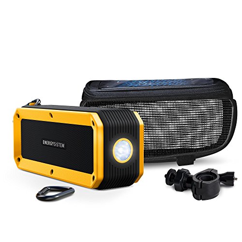 Energy Sistem Outdoor Box Bike - Altavoz con Bluetooth (10 W, con Soporte de Bicicleta, microSD, Radio FM, Linterna, Resistente al Agua) Color Negro y Amarillo