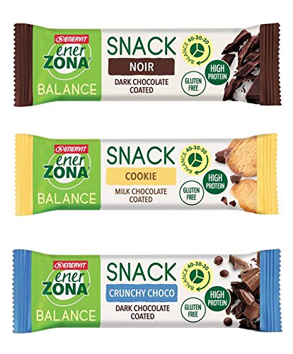 Enerzona Snack Balance Variety Pack ● 30 Barritas de 33 g ● 10 cookie + 10 crunchy Choco + 10 Noir