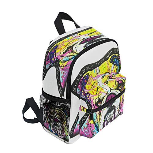 English Bulldog Mini mochila infantil preescolar preescolar, Spanish Bulldog 4 (Multicolor) - A01E18011-A