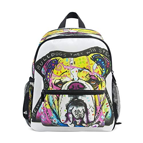 English Bulldog Mini mochila infantil preescolar preescolar, Spanish Bulldog 4 (Multicolor) - A01E18011-A