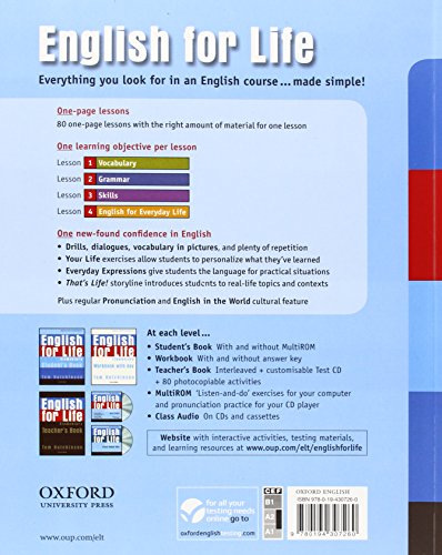 English for Life Elementary. Student's Book: General English four-skills course for adults