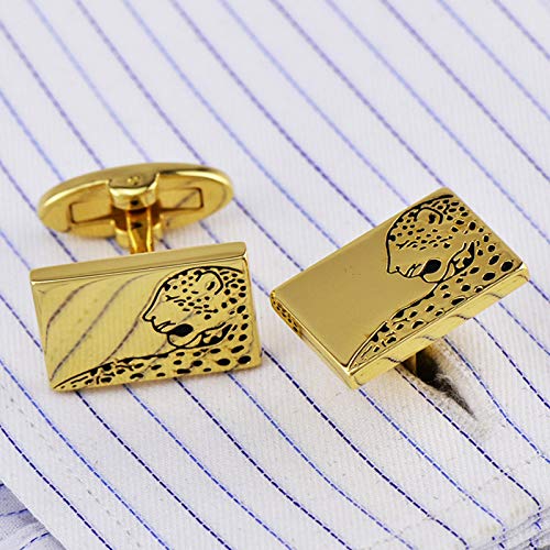 Epinki Esmalte Gemelos para Hombre Oro Rectángulo Gemelos Clásico Camisa Smoking Gemelos para Boda Negocio