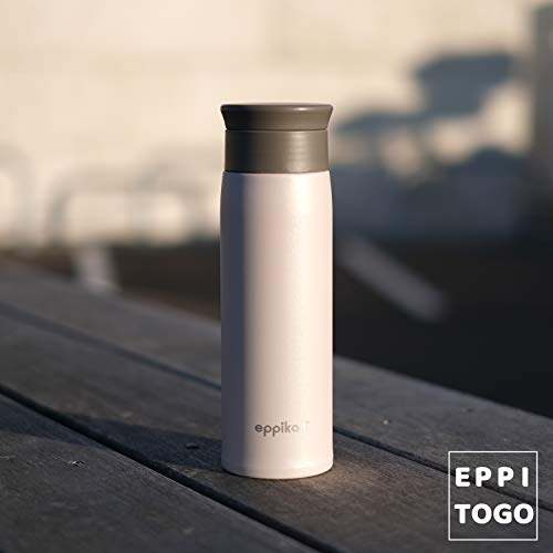 eppikan® EppiToGo Termo de Acero Inoxidable, taza aislada, Travel Mug, Coffee-to-go, Taza para Coche, 350 ml, 500 ml, taza de viaje, antigoteo con Apertura de 360º higiénica (Lavender Grey, 500 ml)