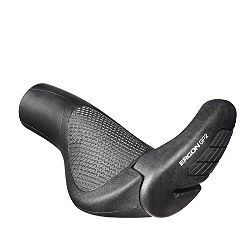 Ergon GP2 Performance Bicycle Handle Bar Grips - Black (Black - Large - Performance Length) by Ergon