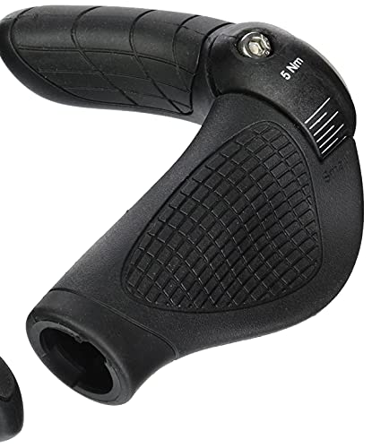 Ergon - Puños GP3 Lock-on para Bicicleta | Compatible con Gripshift | para Bicicletas Touring y MTB | Large | Negro/Gris