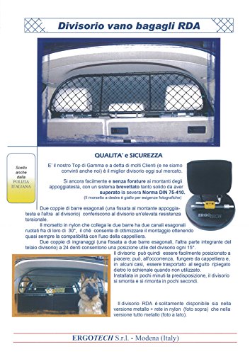 ERGOTECH Rejilla Separador protección para Mercedes GLC, RDA65-XS8, para Perros y Maletas