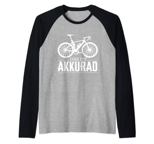 Es una bicicleta eléctrica de Akkuurad para ciclistas eléctricas. Camiseta Manga Raglan