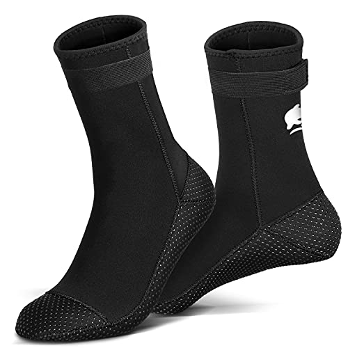 Escarpines Neopreno Escarpines Hombres Calcetines de Neopreno de 3 mm Calcetines Antideslizantes para Mujeres Calcetines Térmicos Neopreno(Negro,XL)