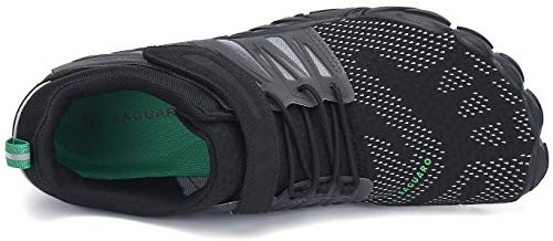 Escarpines para Mujer Hombre Zapatillas de Deporte Antideslizante Five Fingers Minimalistas Zapatillas Barefoot Trail Running Negro 42