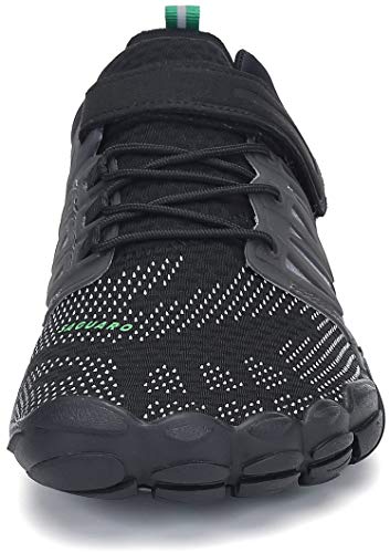 Escarpines para Mujer Hombre Zapatillas de Deporte Antideslizante Five Fingers Minimalistas Zapatillas Barefoot Trail Running Negro 42