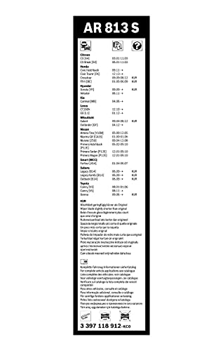 Escobilla limpiaparabrisas Bosch Aerotwin AR813S, Longitud: 650mm/450mm – 1 juego para el parabrisas (frontal)