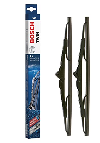 Escobilla limpiaparabrisas Bosch Twin 340, Longitud: 340mm/340mm – 1 juego para el parabrisas (frontal)