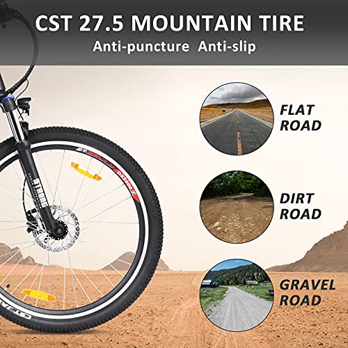 ESKUTE Bicicleta Eléctrica de Montaña 27.5"E-MTB Bicicleta Motor Central 250w Bafang Batería extraíble de Iones de Litio Samsung 36V 15A para Adultos 9 Velocidades Frenos de Disco Hidráulicos