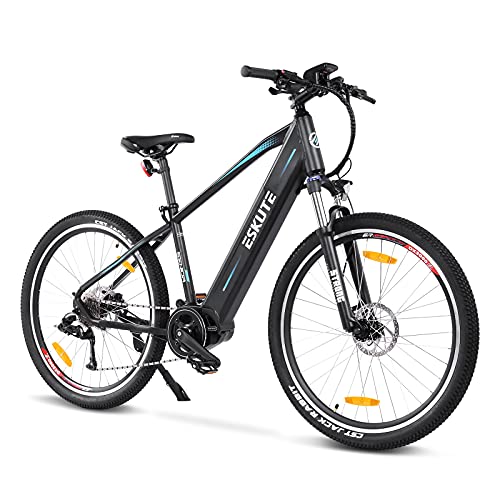 ESKUTE Bicicleta Eléctrica de Montaña 27.5"E-MTB Bicicleta Motor Central 250w Bafang Batería extraíble de Iones de Litio Samsung 36V 15A para Adultos 9 Velocidades Frenos de Disco Hidráulicos