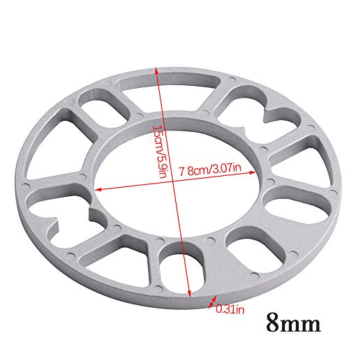 Espaciadores De Ruedas De 4 Piezas para Automóviles Juntas De Cubo De Rueda Ensanchadas Modificadas Espesor De 3/5/8/10 Espaciadores De Ruedas Universales 4/5/6 Agujeros (8mm)