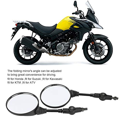 espejo moto plegable-1 par de espejos retrovisores para motocicletas Universal plegable Moto Super amplio espejo retrovisor lateral con tornillos de 8 mm aptos para ATV