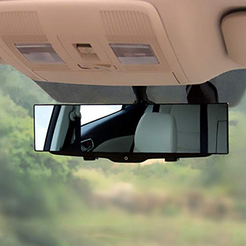 Espejo retrovisor de gran angular universal para automóvil, ajuste de ángulo de 300 mm Espejo retrovisor panorámico Espejo de punto ciego Espejo interior de automóvil antideslumbrante