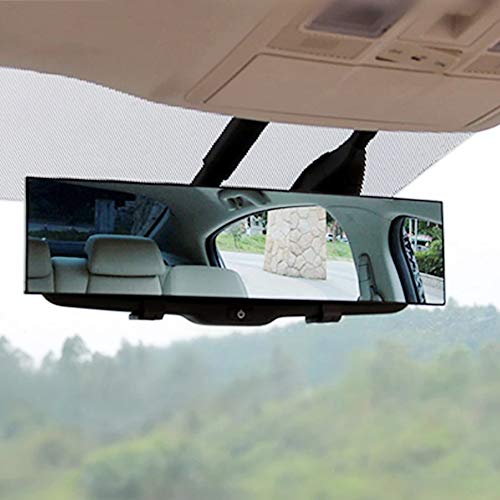 Espejo retrovisor de gran angular universal para automóvil, ajuste de ángulo de 300 mm Espejo retrovisor panorámico Espejo de punto ciego Espejo interior de automóvil antideslumbrante