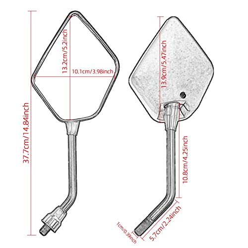 Espejos Motocicleta para Husqvarna Honda Suzuki Yamaha Tornillo De 10 Mm Tornillo Universal Dirt Pit Bike Vista Posterior Retrovisor ATV Off-Road Motorbike Espejo Lateral