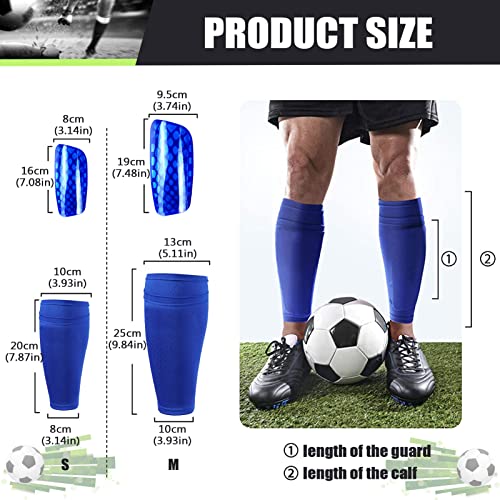 Espinilleras Futbol Niño,2 tamaños Espinilleras Niño y Fútbol Espinilleras Calcetines Manga, Cómodo y Robusto Espinilleras Futbol para Niño Juventud,Cosas de Futbol para Niños