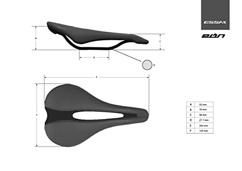ESSAX Sillin Bicicleta Anti prostático Carretera MTB - Modelo EON 2022 Apto Montaña Triatlón Carretera Hombre Mujeres Unisex (Acero)