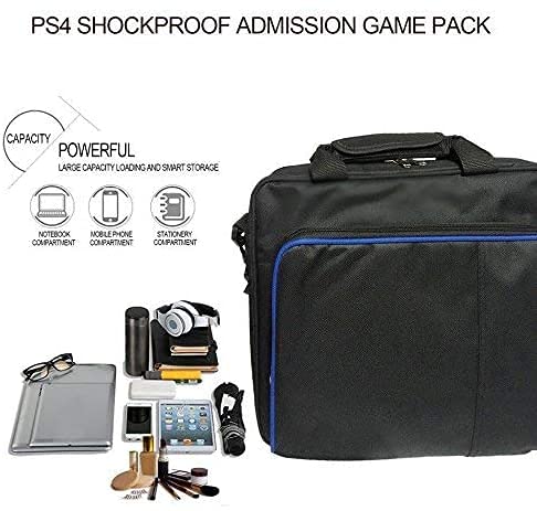 Estuche de Transporte para PS4 Consola/Controlador/Accesorios, Bandolera de Viaje para Hombro Bolsa de Almacenamiento para Juegos con Correa Ajustable Compatible con Playstation 4/PS4 Slim