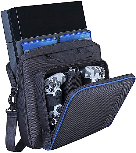 Estuche de Transporte para PS4 Consola/Controlador/Accesorios, Bandolera de Viaje para Hombro Bolsa de Almacenamiento para Juegos con Correa Ajustable Compatible con Playstation 4/PS4 Slim