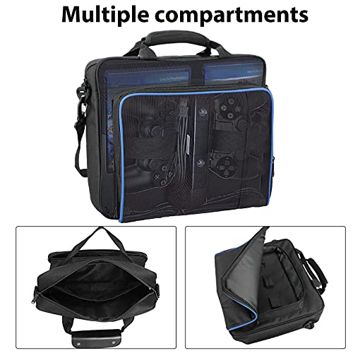 Estuche de Transporte para PS4 Consola/Controlador/Accesorios, Bandolera de Viaje para Hombro Bolsa de Almacenamiento para Juegos con Correa Ajustable Compatible con Playstation 4/PS4 Slim