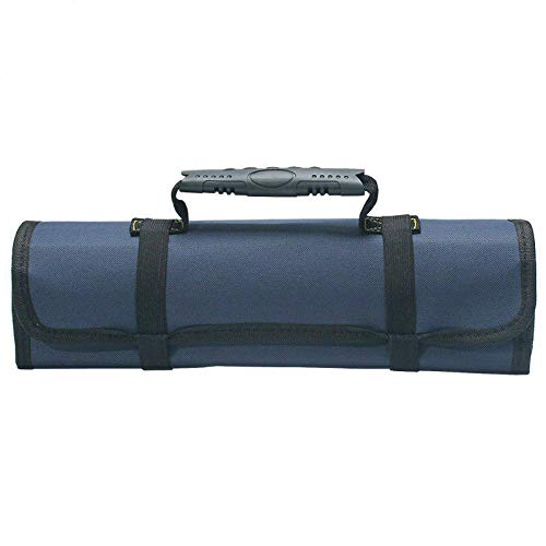 Estuche escolar – Bolsa de herramientas 22 bolsillos alforjas portaherramientas rodillo bolsillo de almacenamiento multiusos plegable portátil rojo