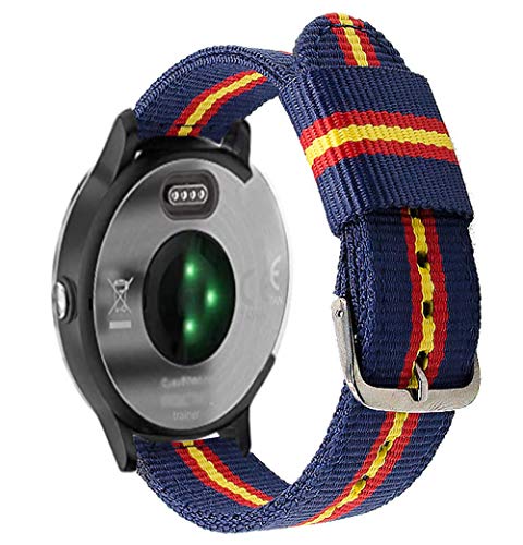 Estuyoya - Pulsera de Nailon Compatible con Garmin Vivoactive 3/Galaxy Watch Active 2/Forerunner 245/645 Music/Suunto 3/Polar Ignite Colores Bandera de España Transpirable Elegante 20mm - OTAN